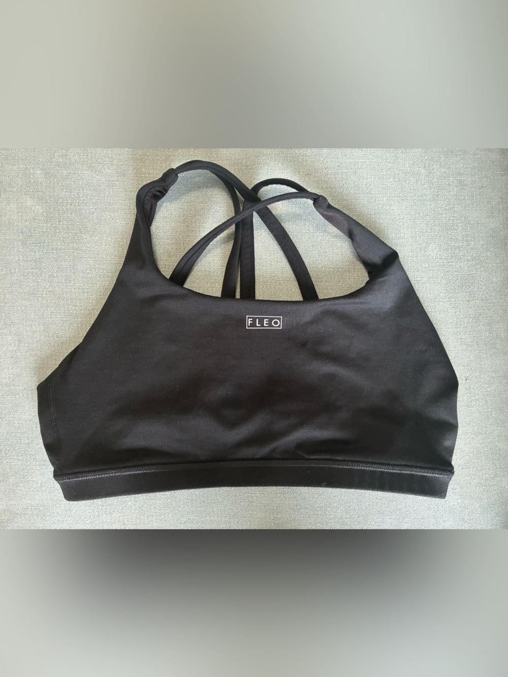 Fleo Black Sports Bra with Strappy Back isla